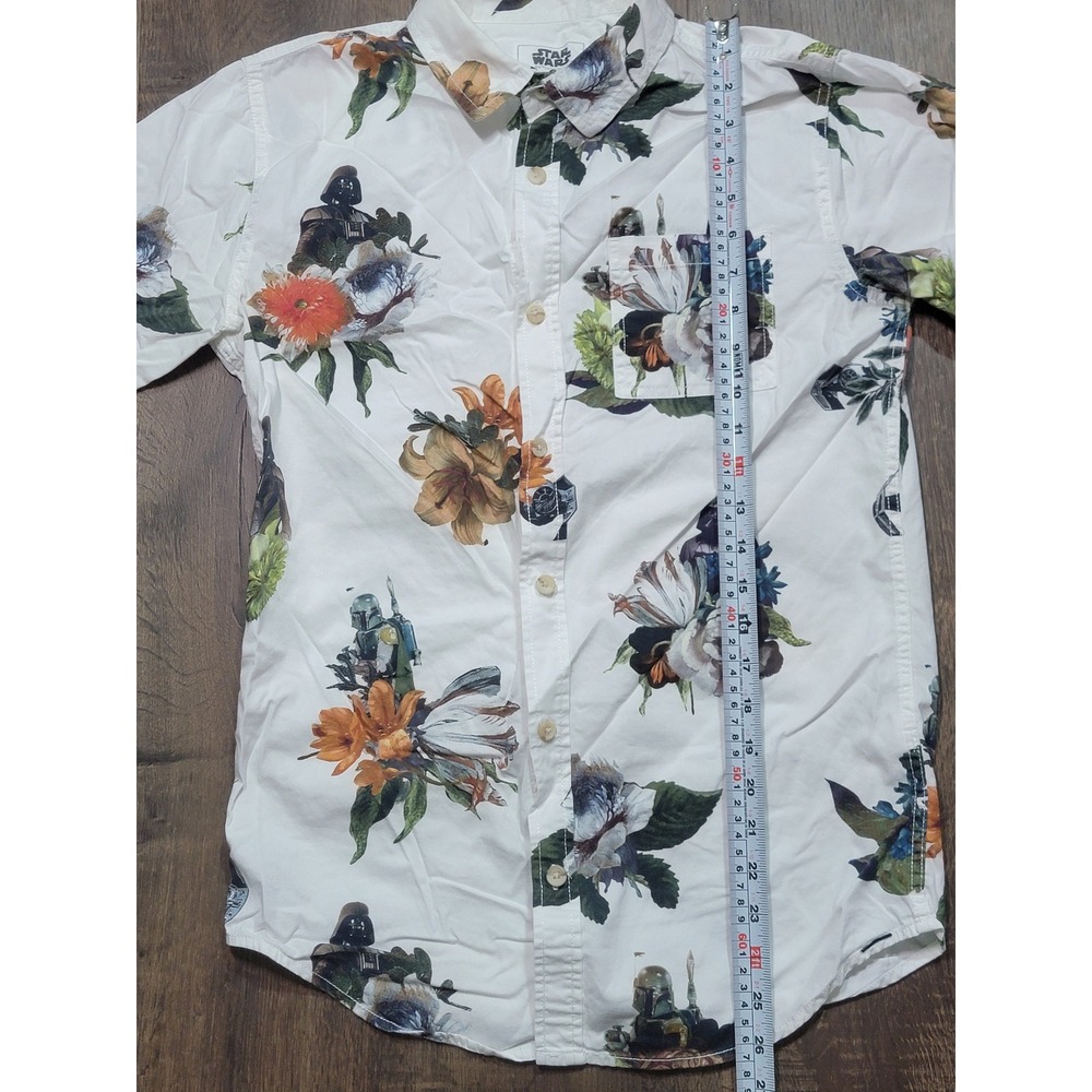 Star Wars Darth‎ Vader Boba Fett Floral Short Sleeve Button Up Shirt Men's M